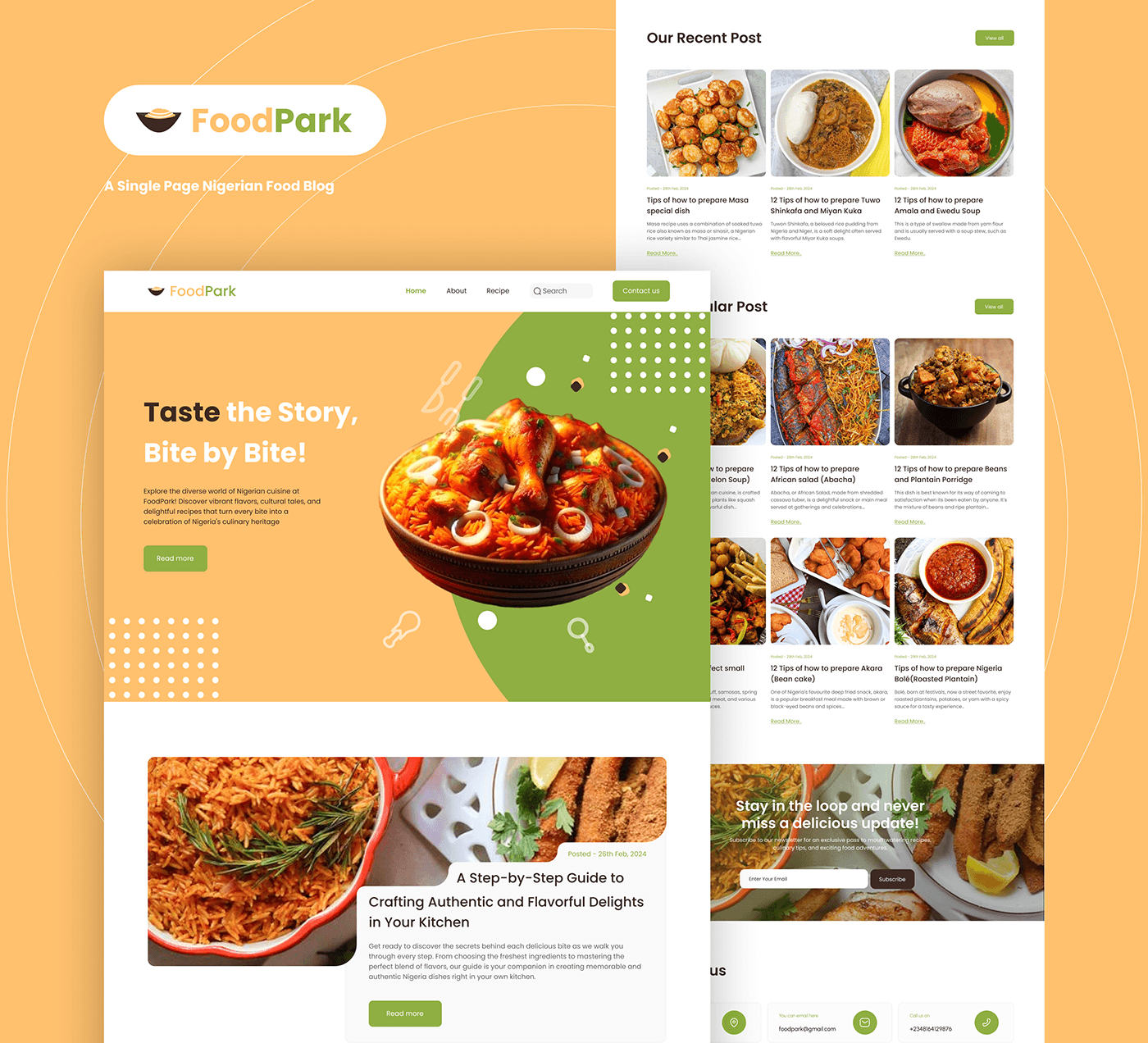 Food  UX design Figma Website Blog Case Study ui ux Webdesign ui design design