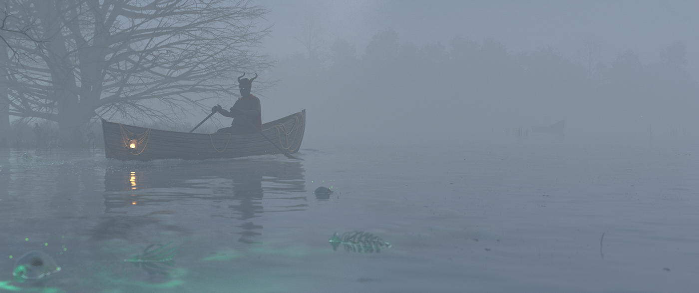 3ds max dark environment fog forest horror mist pond Render Scary