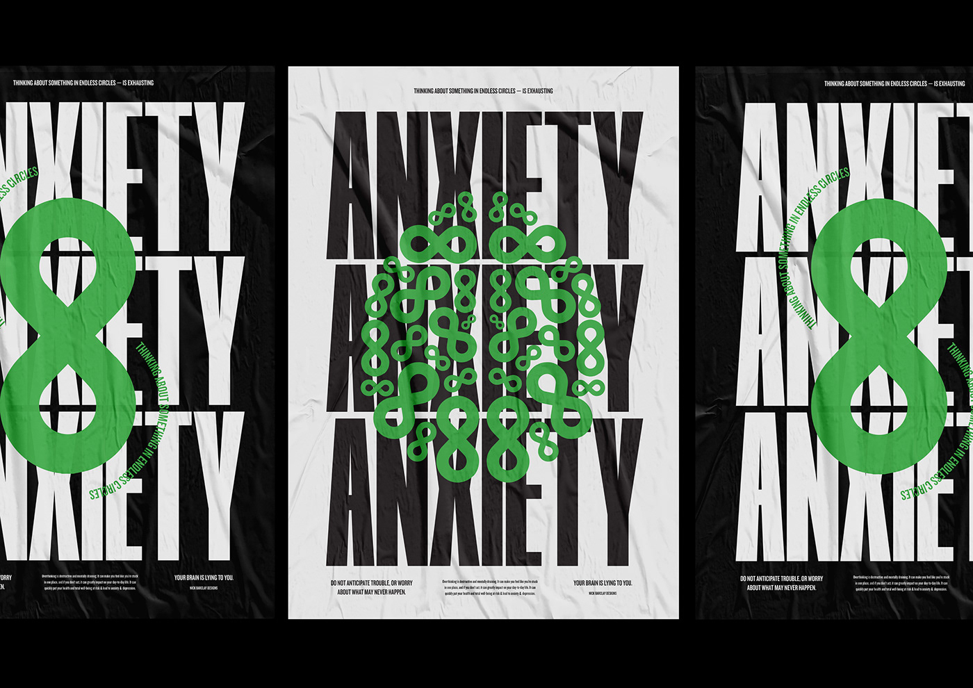 anxiety. Fonts. GraphicDesign. healthy. mentalhealth. Poster. print. thinking. type.