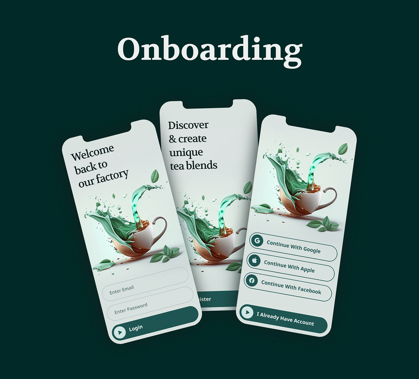 make your own mobile app design organic premium tea User Experience Design user interface ux/ui
