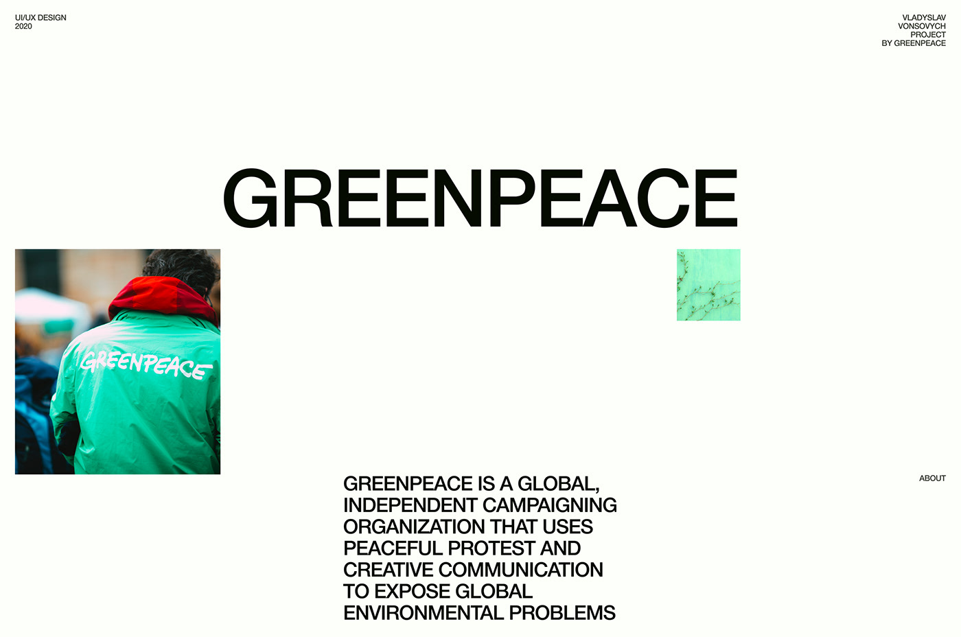 adobexd concept Greenpeace interaction Minimalism UI ux Web Design 