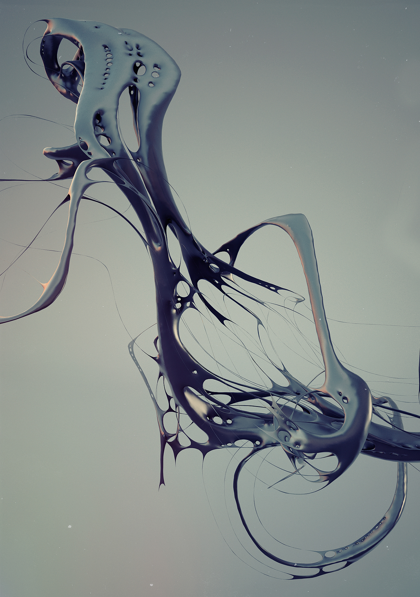 art 3D digital print poster abstract dark digital painting Style water fluid Behance photoshop rendering modern