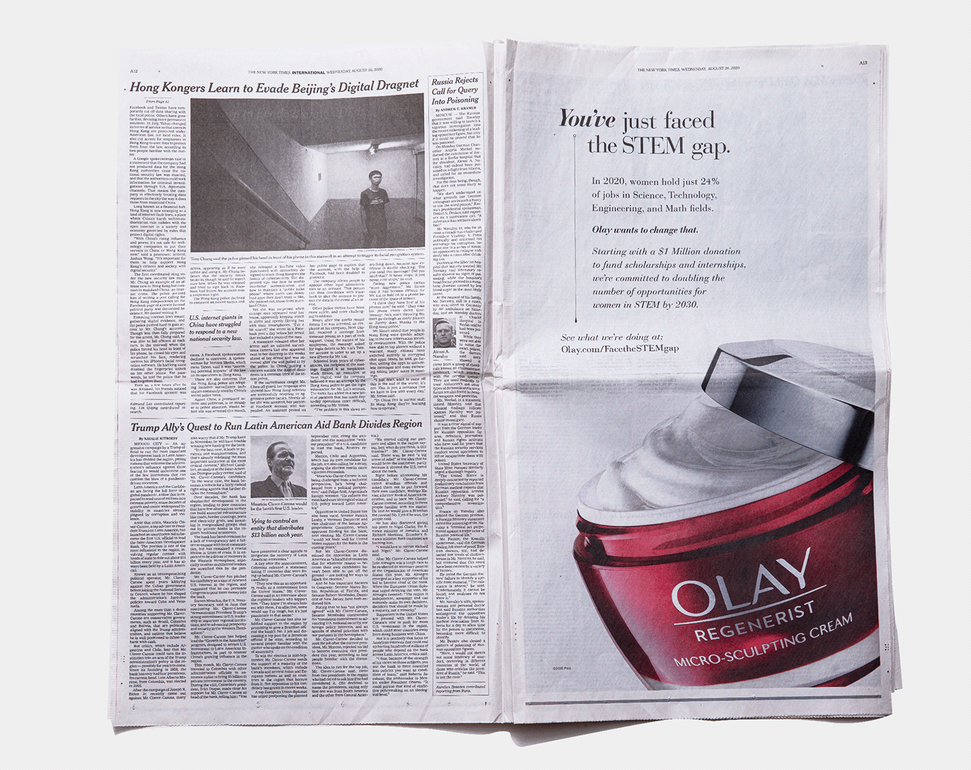 Advertising  beauty creative Creative Direction  design magazine Olay press print typography  