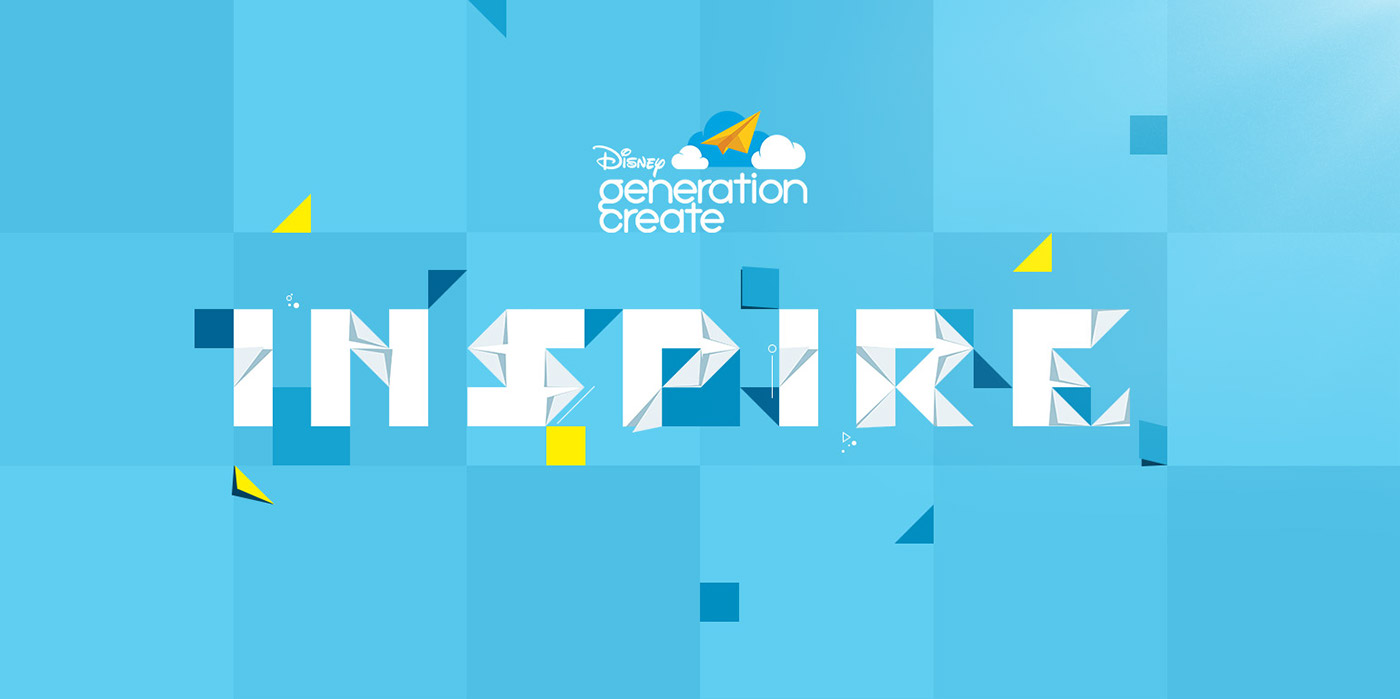 disney Create webgl Website letter alphabet paper fold write