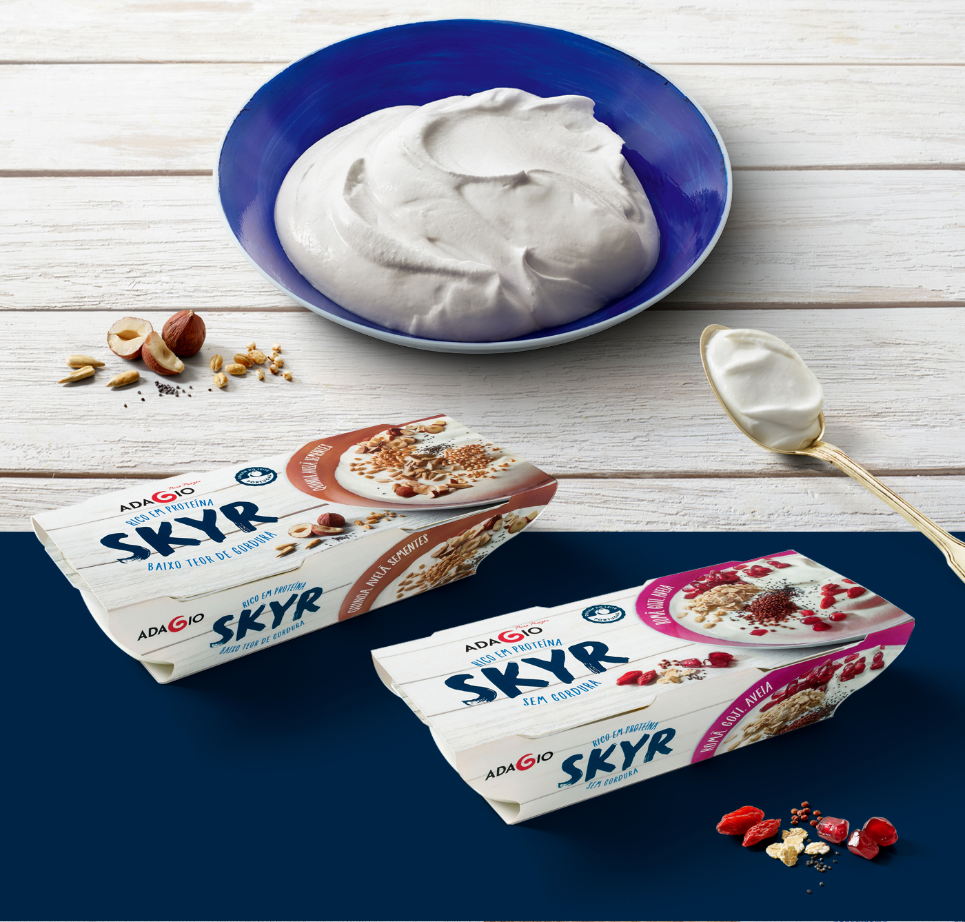 Packaging skyr adagio Yogurts Iogurtes