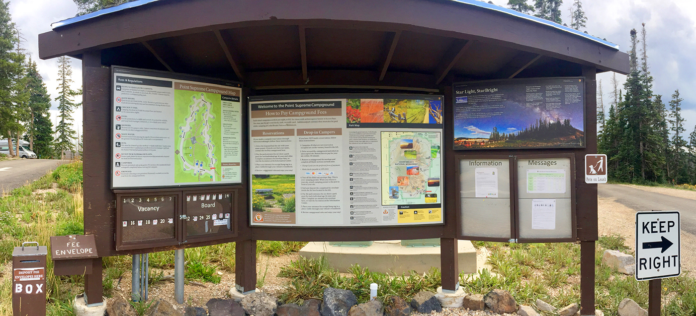National Park Service Interpretation Kiosk wayside Cedar Breaks