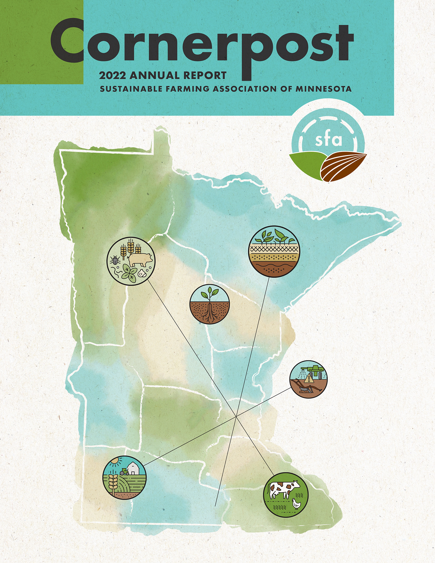 annual report Digital Art  Drawing  farming icons ILLUSTRATION  minnesota soil Sustainable watercolor