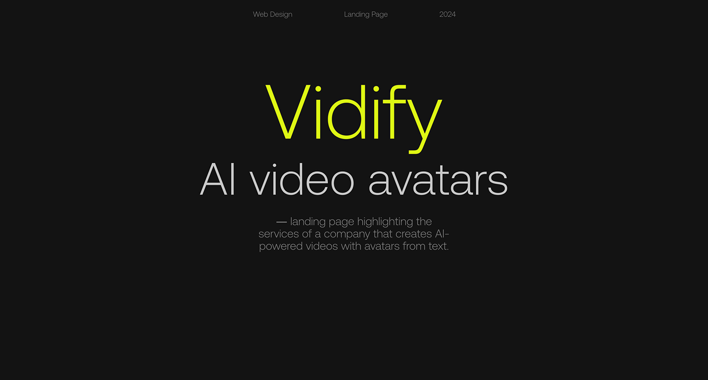ai avatars artificial intelligence landing page Web Design  video ui design Web site landing
