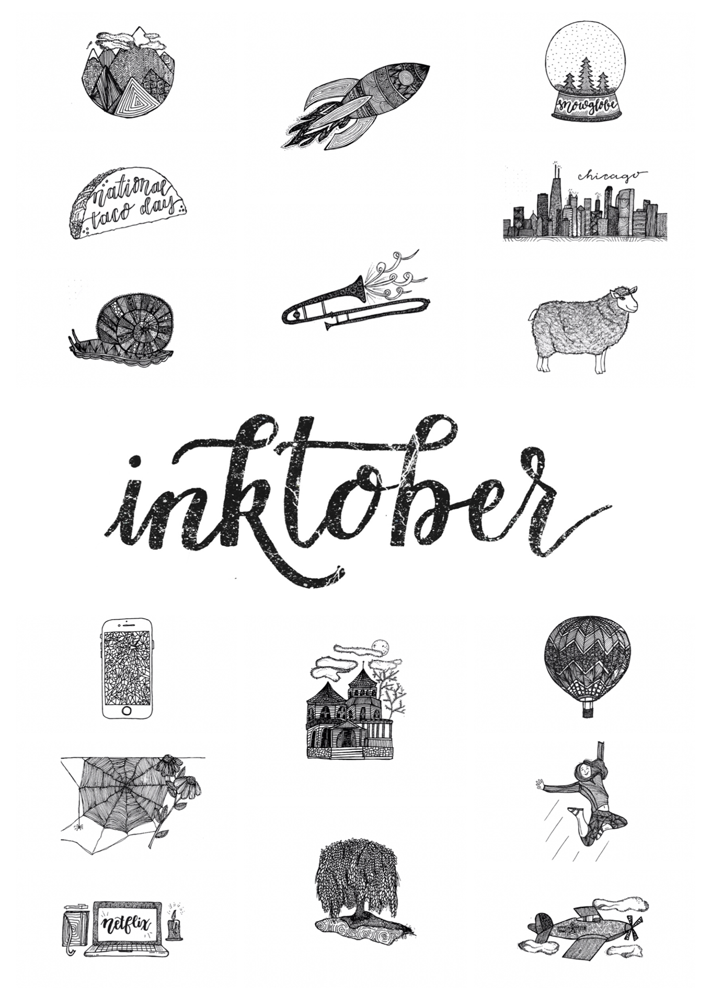 inktober Inktober 2016 zentangle ILLUSTRATION  pen art linework daily drawing Illustrator detail illustrate