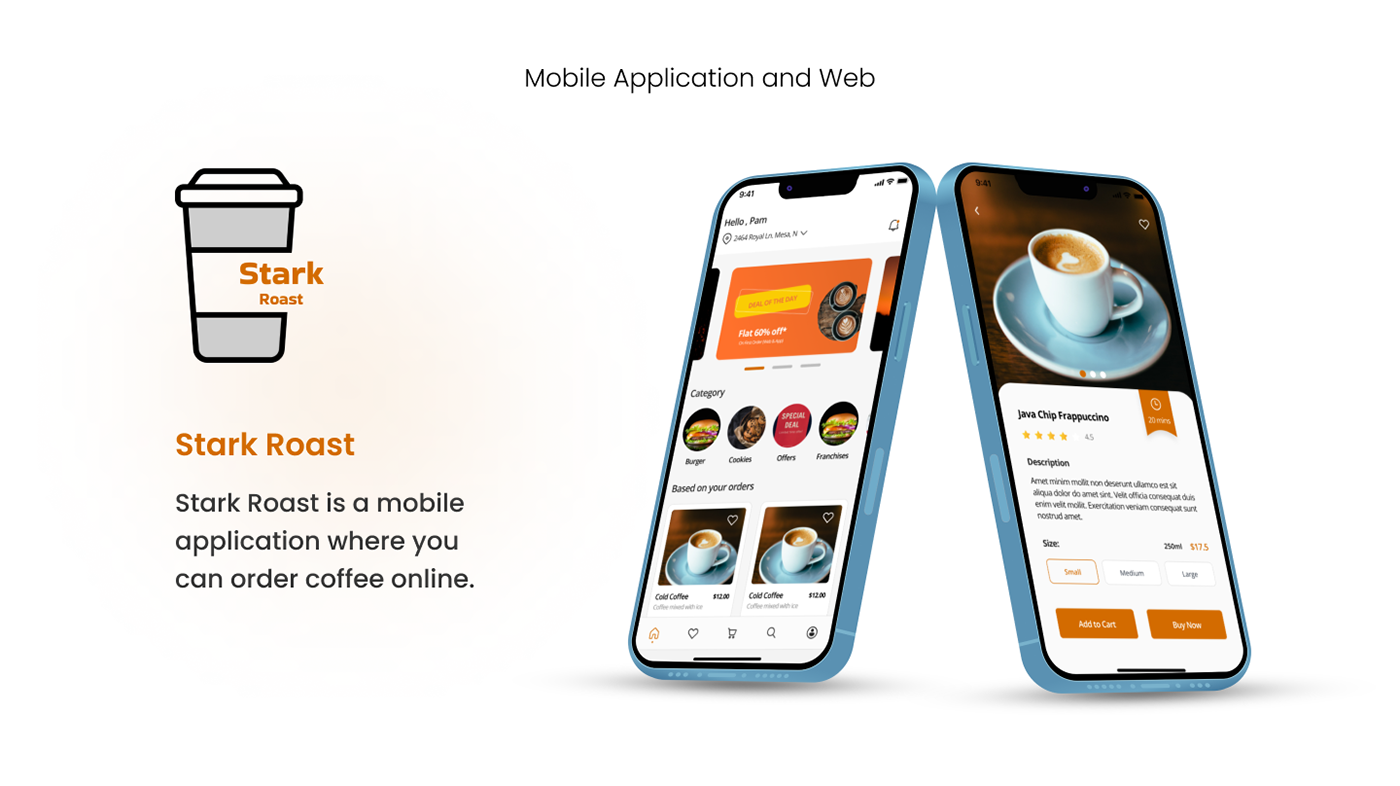 coffee shop cafe logo ux ui design prototype Case Study Mobile app UI/UX