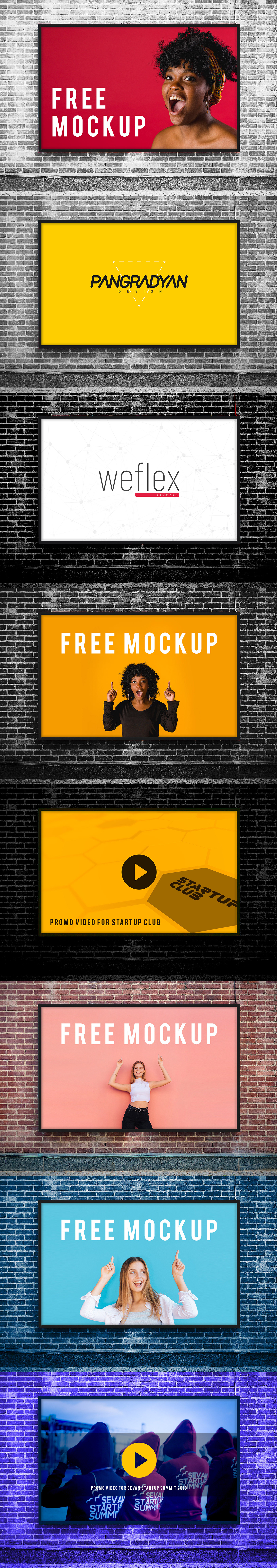 commercial use creative free Free poster mockup impressive lovely minimalistic mock-up wall screen mockup