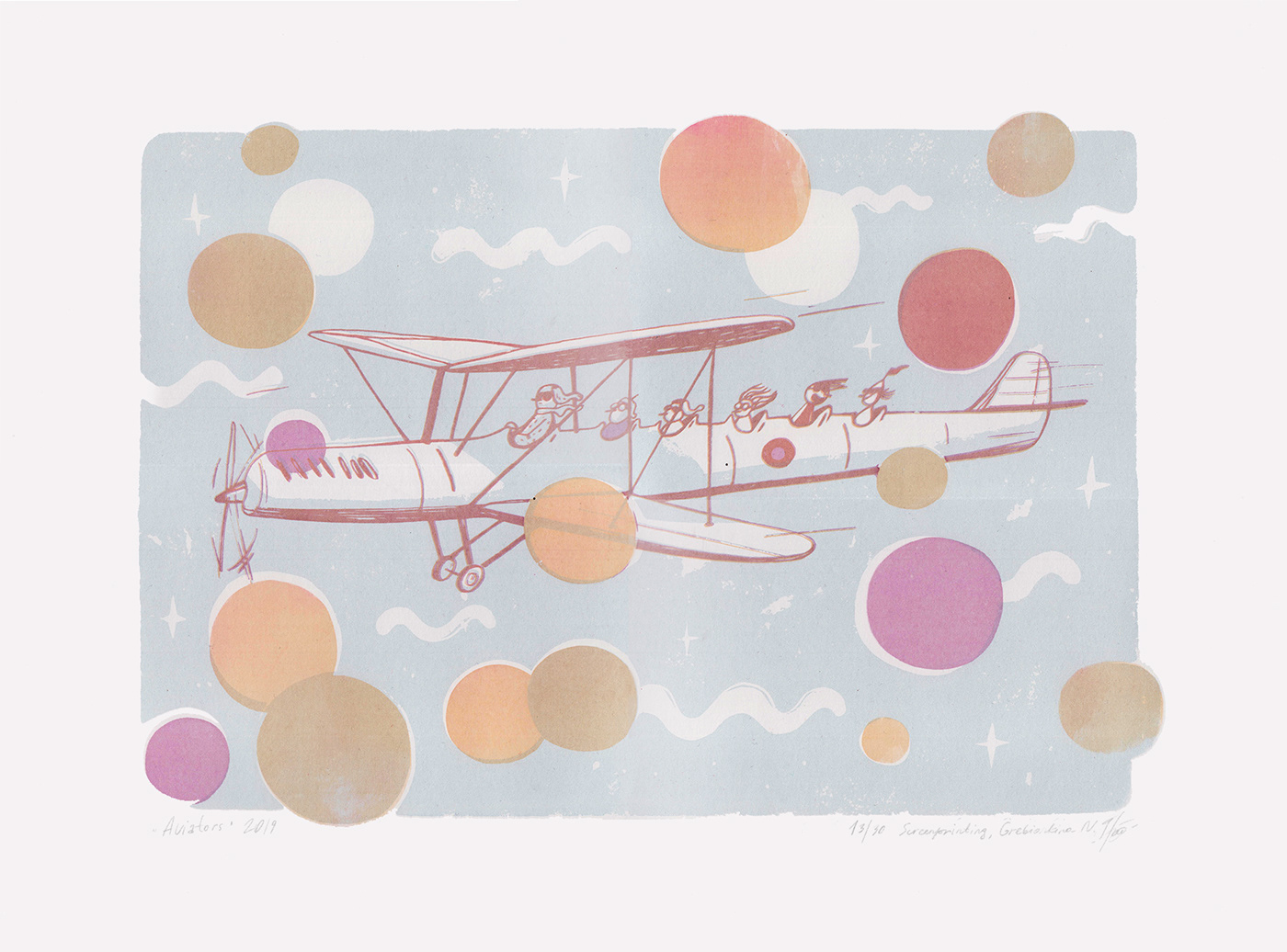 Screenprinting aviators plane dream fairy childhood