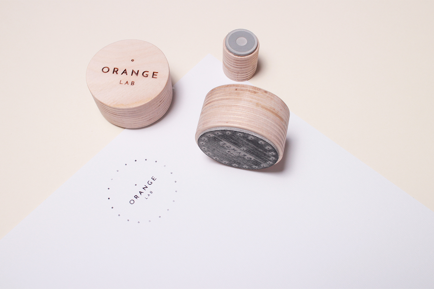 orange logo branding  Business Cards package natural wood Orange Peels Workshop Sustainability