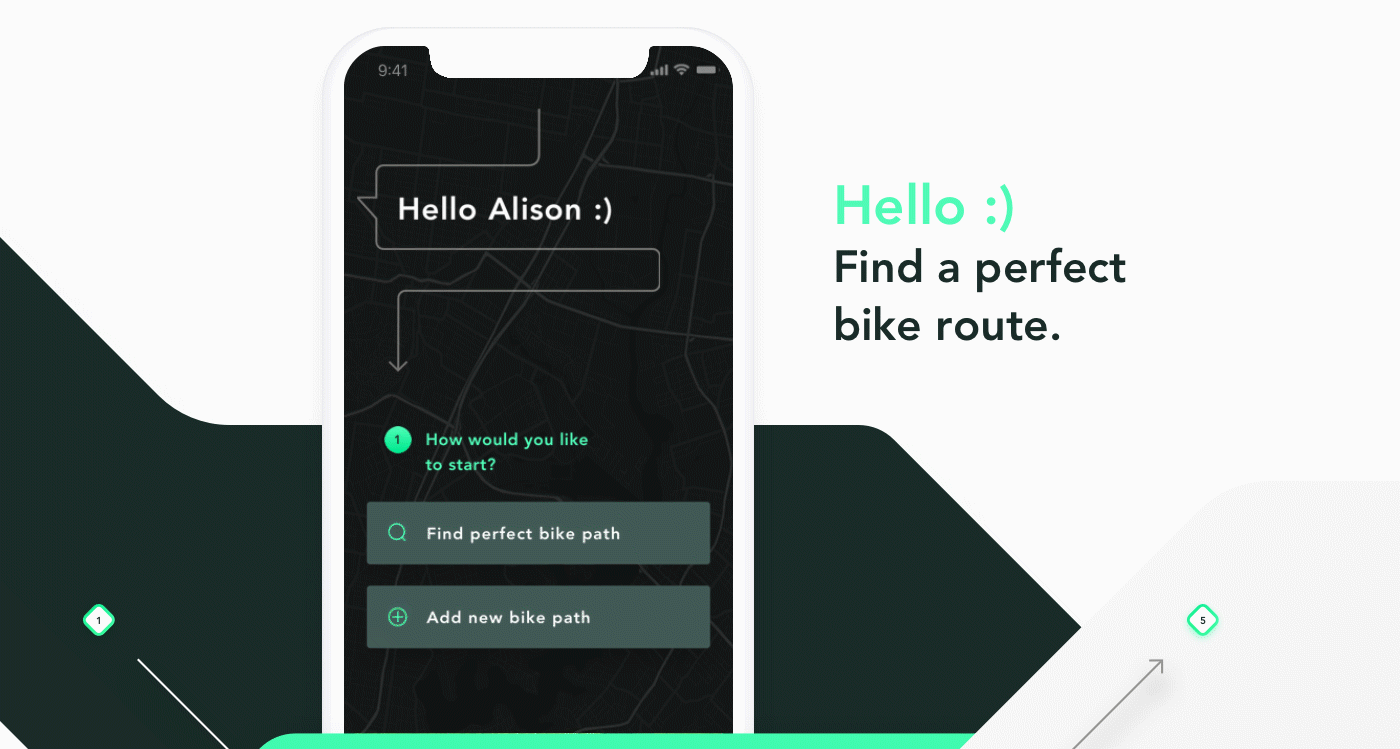 bike app Bicycle iphone iphonex apple route path UI/UX ux UI