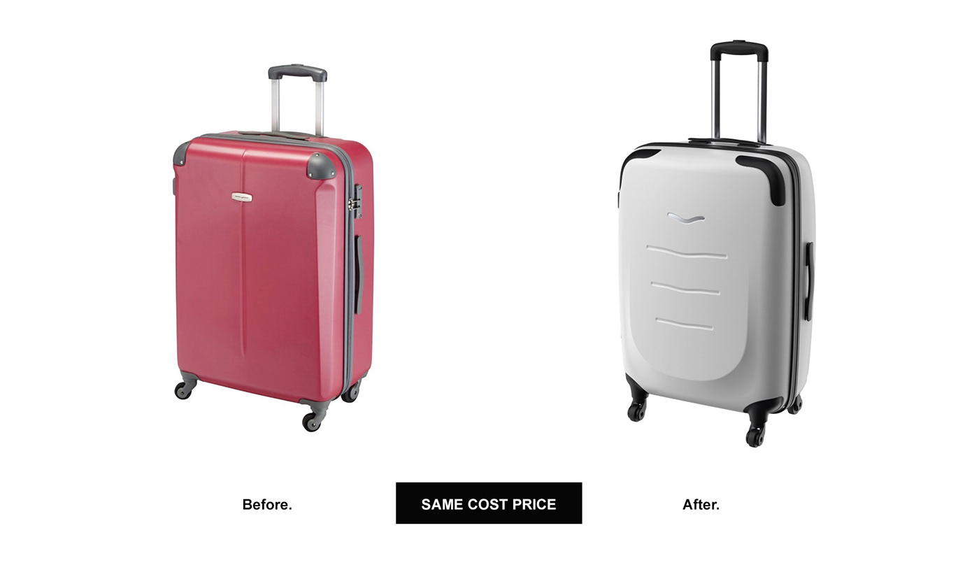 suitcase mass market industrial design  logo cmf luggage valise abs Carrefour faraway