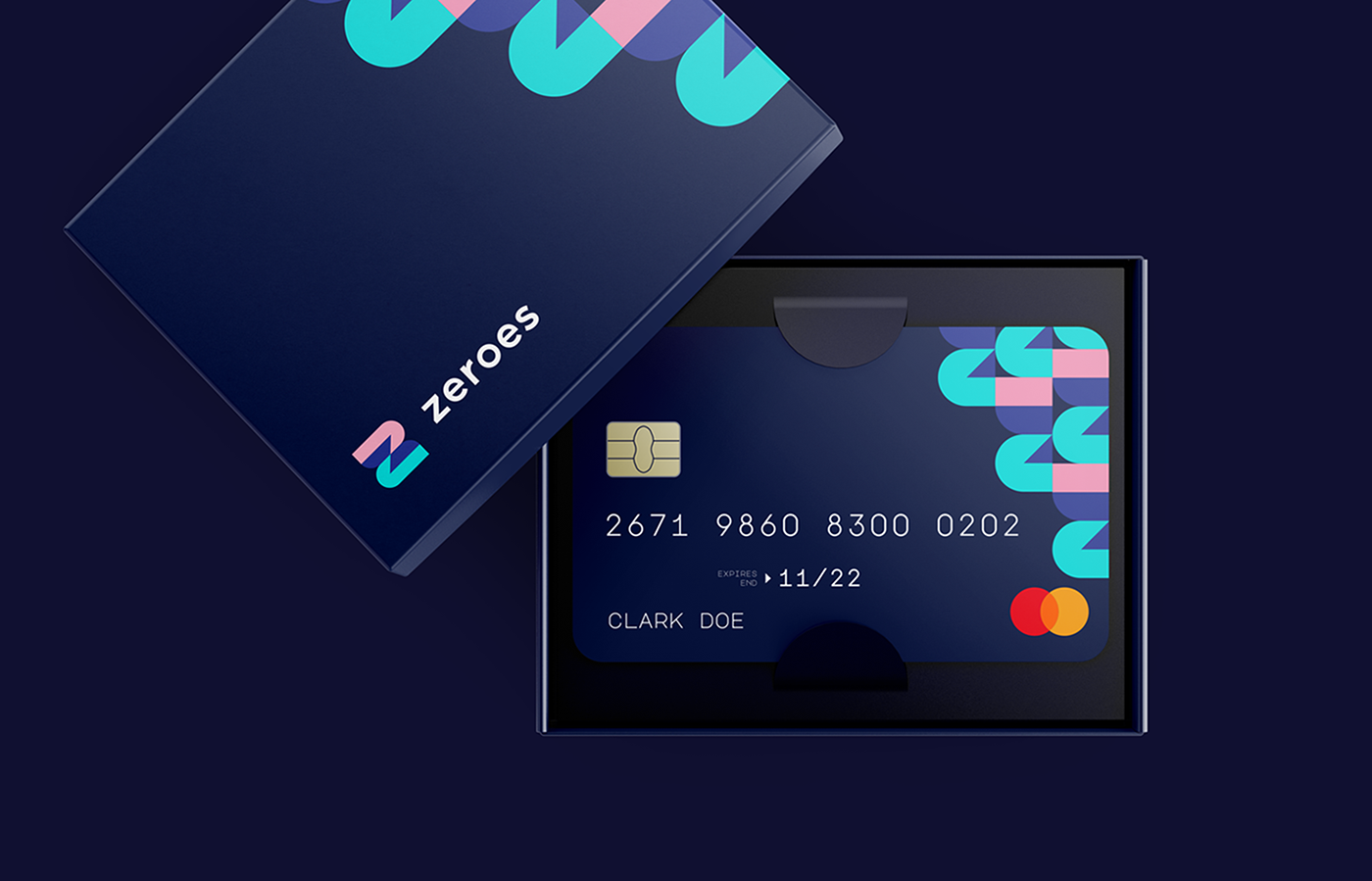 fintech white credit debit card design and packaging