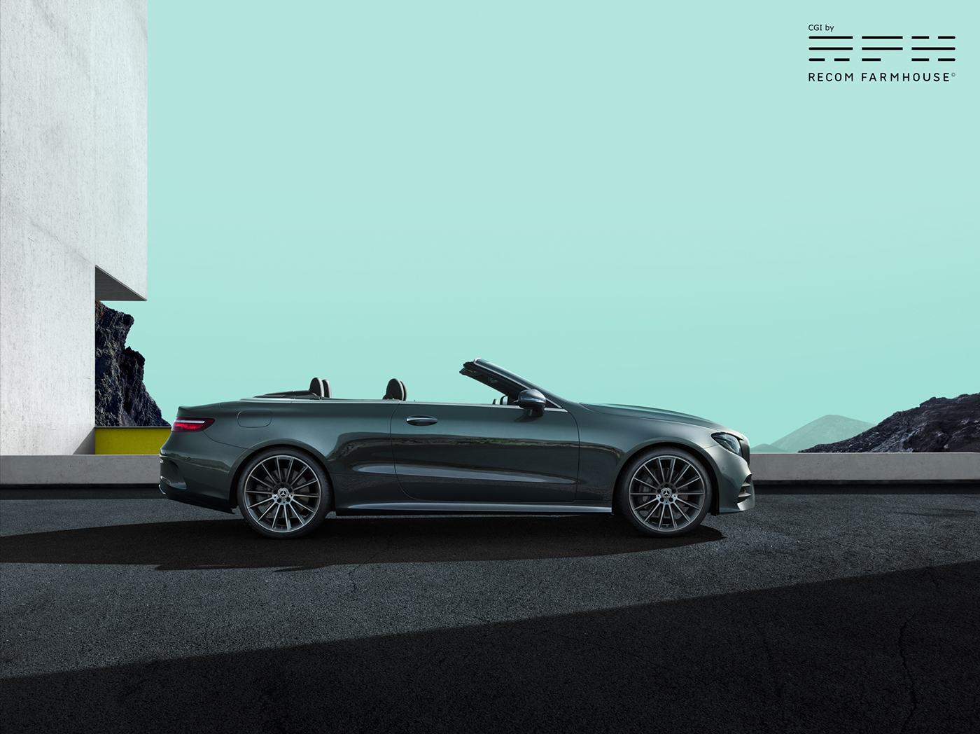 automotive   car convertible CGI cgi architecture abstract Landscape architecture volcanic mercedes