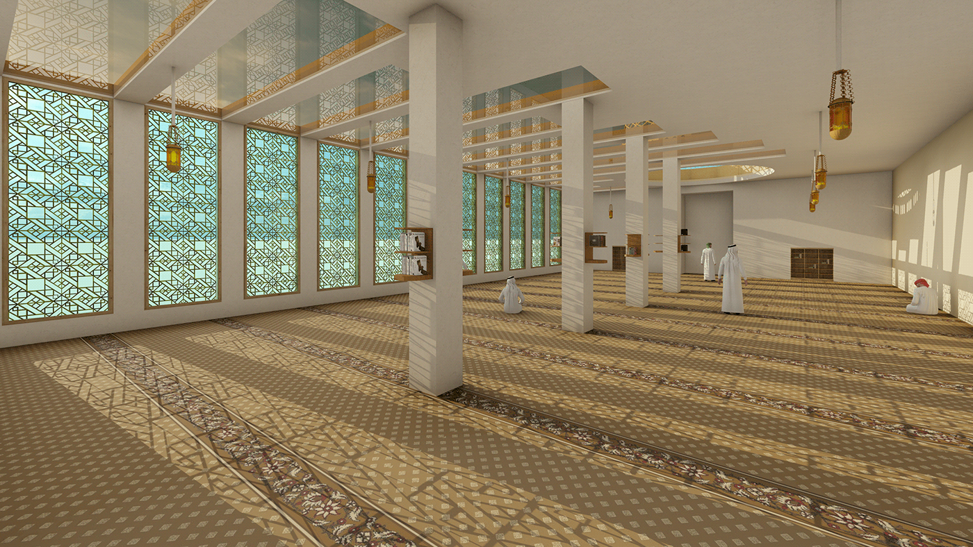 3D architecture interior design  islamic masjid modern mosque Render