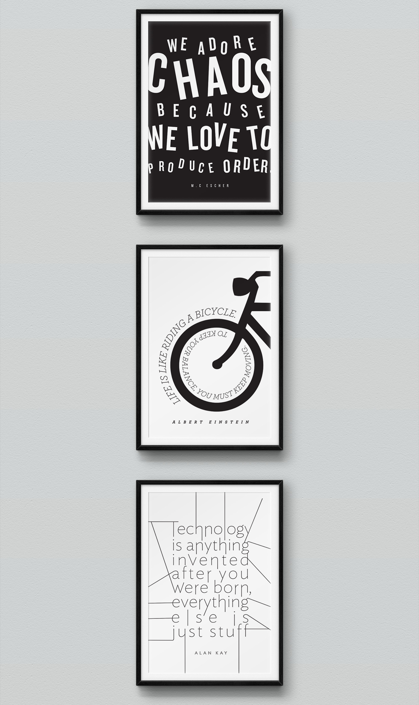 poster print walls Quotes design type font black and white Mono Steve Jobs bill gates inspiration inspiring Interior Typeface