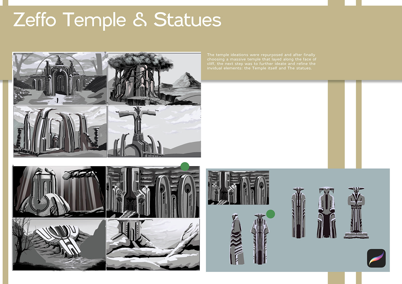 concept creation environment Environment design star wars statue temple
