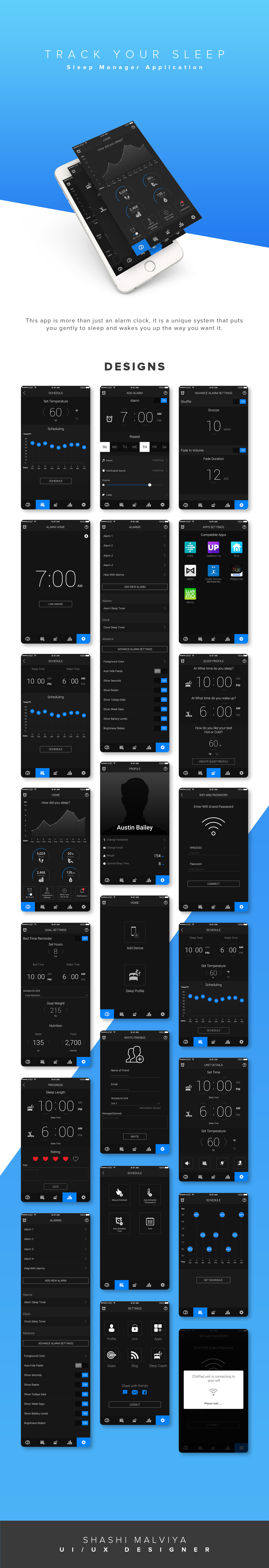 sleep temperatures b  Wakeup app design alarm clock