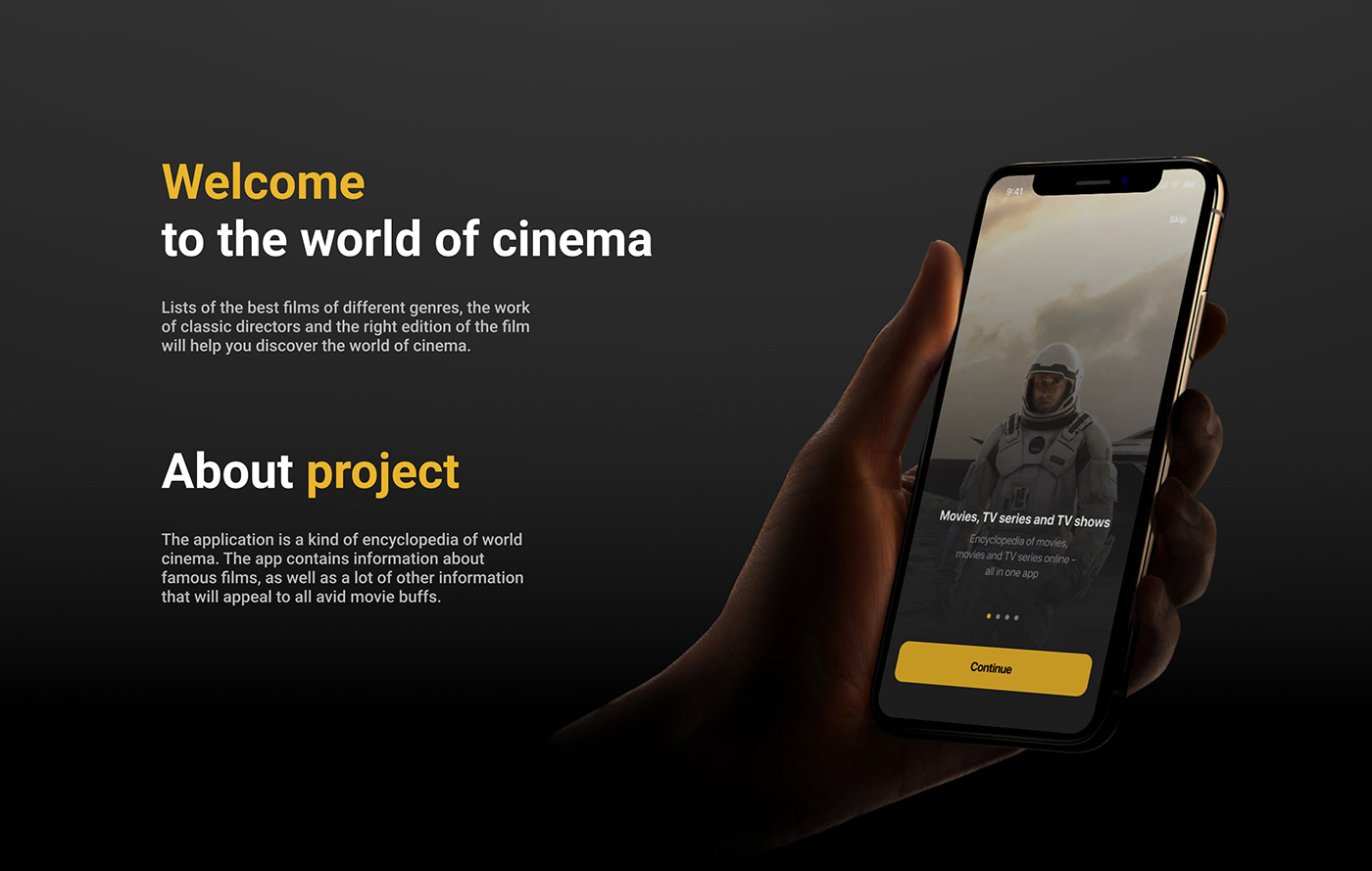 Cinema Mobile app Mobile Application movie ux/ui