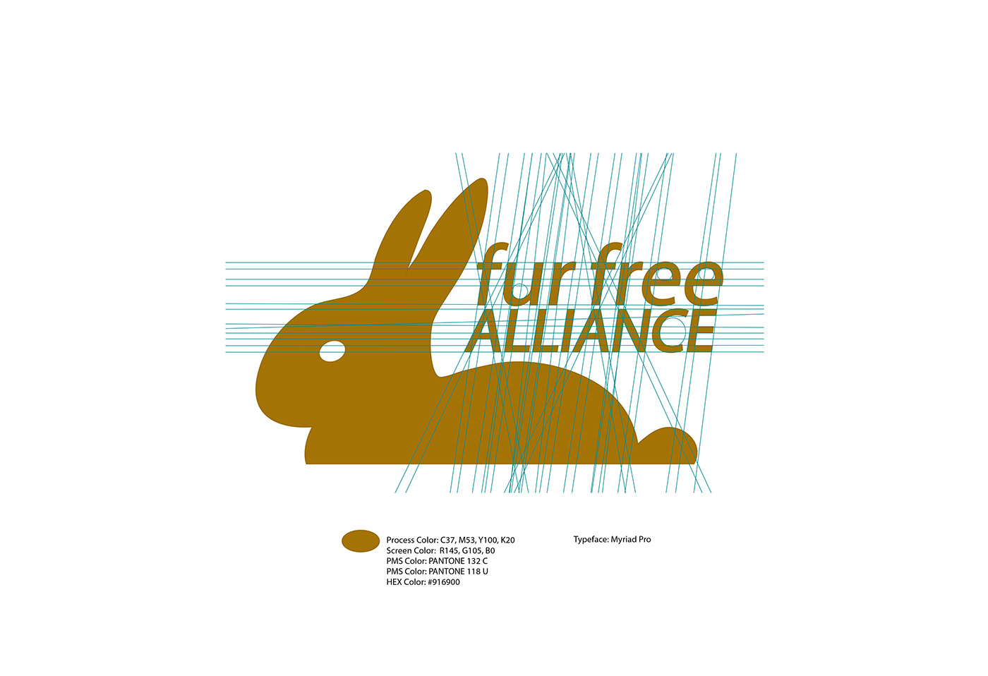 branding  logo Fur free alliance Illustrator