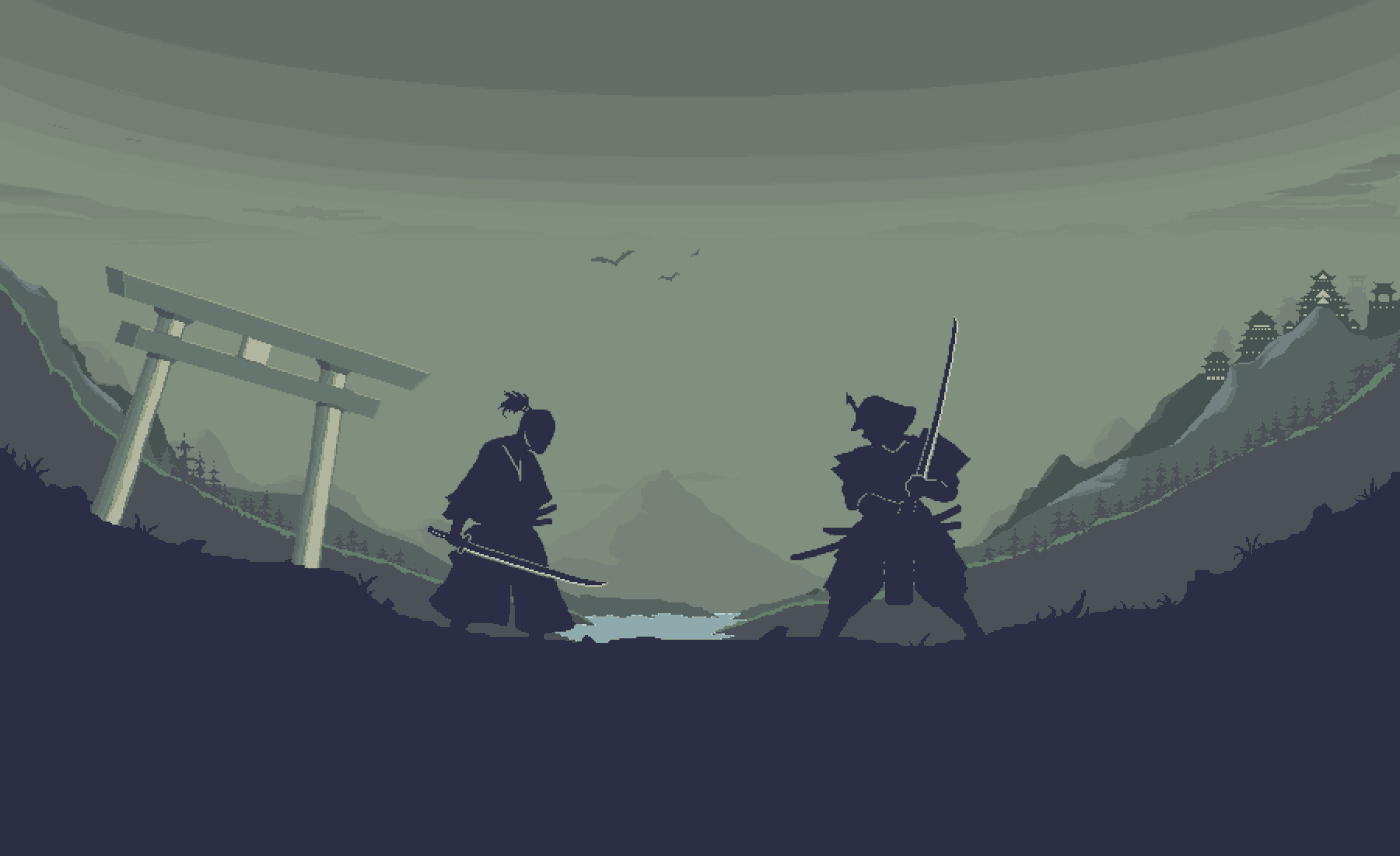 animation  samurai fighting game game design  game Pixel art pixel artist