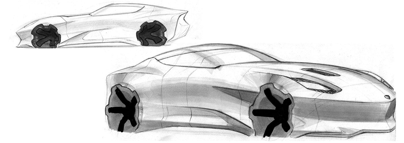 photoshop sketch doodles rough ideation cardesign carsketch car industrial Cintiq