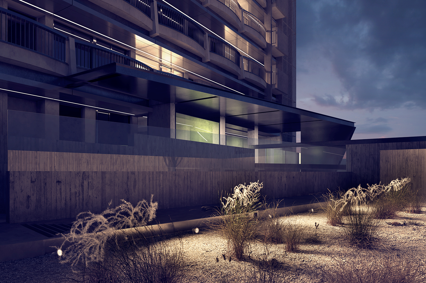 University dorms building design architecture Project 3D visualization rendering 3dsmax