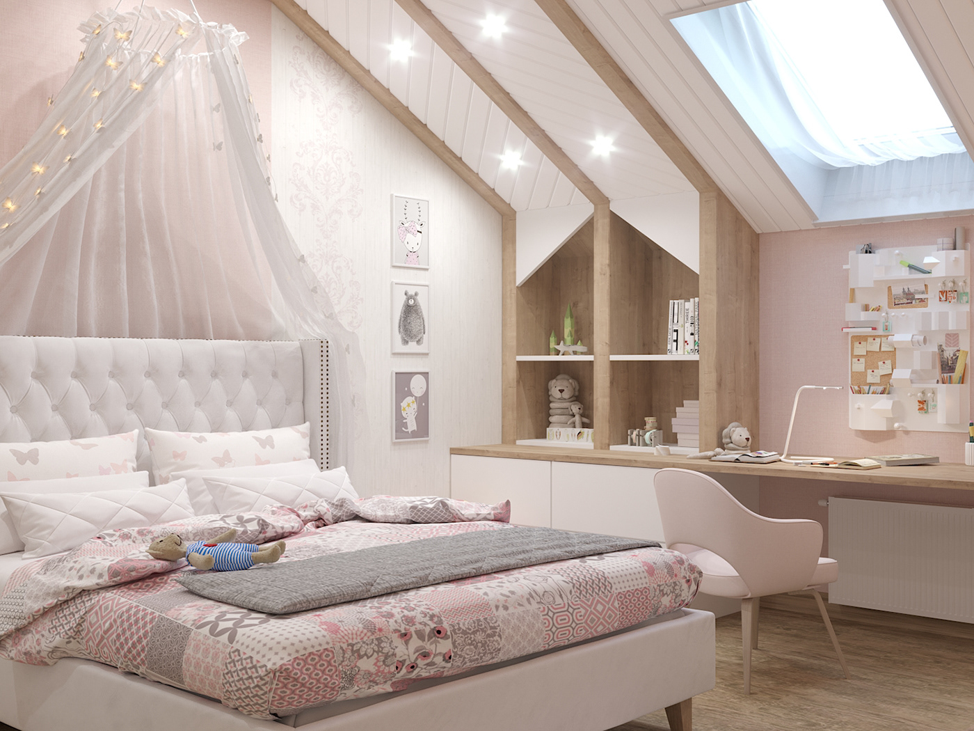 Interior childroom girl pink интерьер детская комната розовая детская