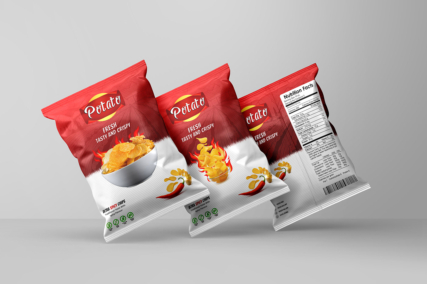 Chips packaging Design package design  Packaging product design  potato chips packaging design package Label product CHIPS PACKAGING 