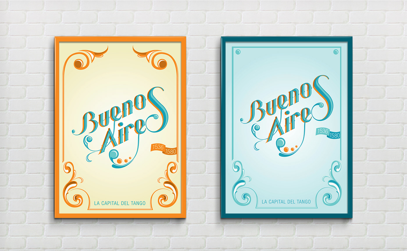 lettering buenos aires argentina logo Logotype Script poster Logotipo type typography  