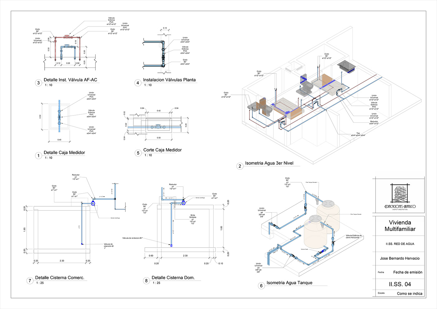 arquitectura architecture instalaciones sanitarias vivienda diseño revit coordination modeling 3d mep bim services sanitaria