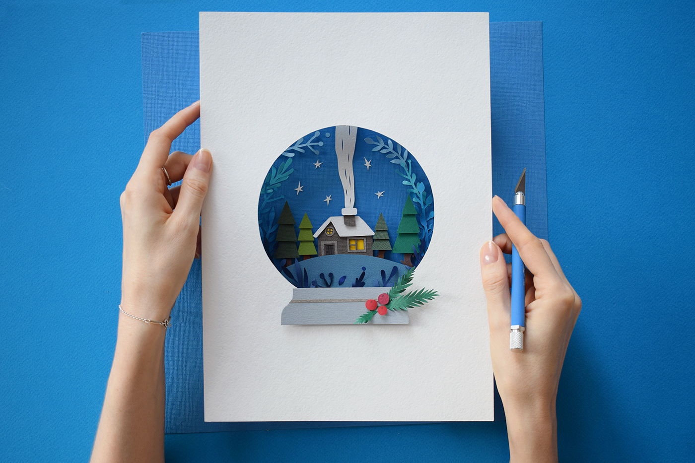 art Crafter ILLUSTRATION  Illustrator Miniature paper art paper artist paper craft paper cut art winter art