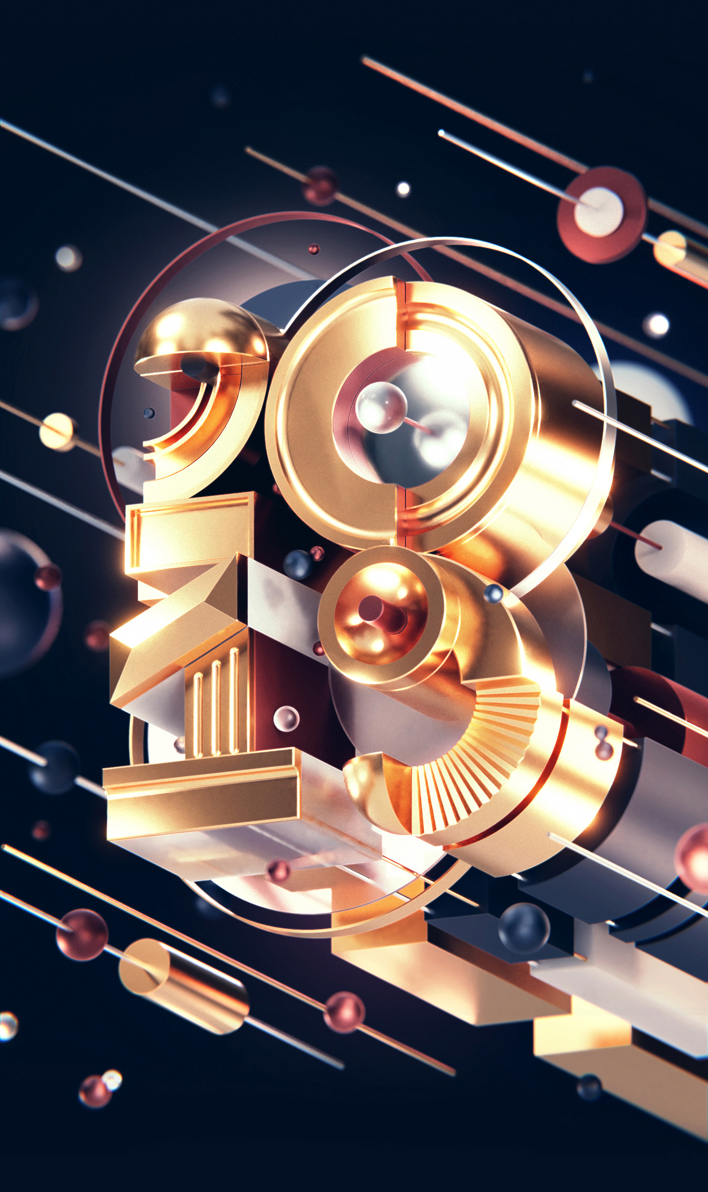 3D typography   xmas Christmas newyear explorations numbers lettering CGI abstract