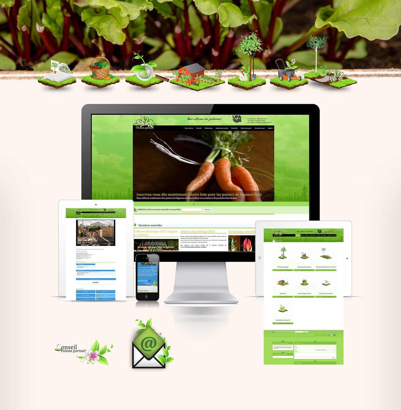 mailchimp pyrocms Theme gardening fresh vegetable business portfolio