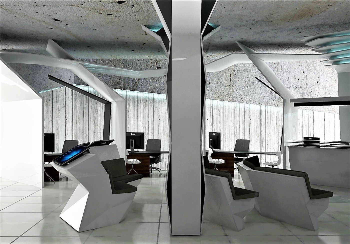 Bank interior design  3dmax vary design modern