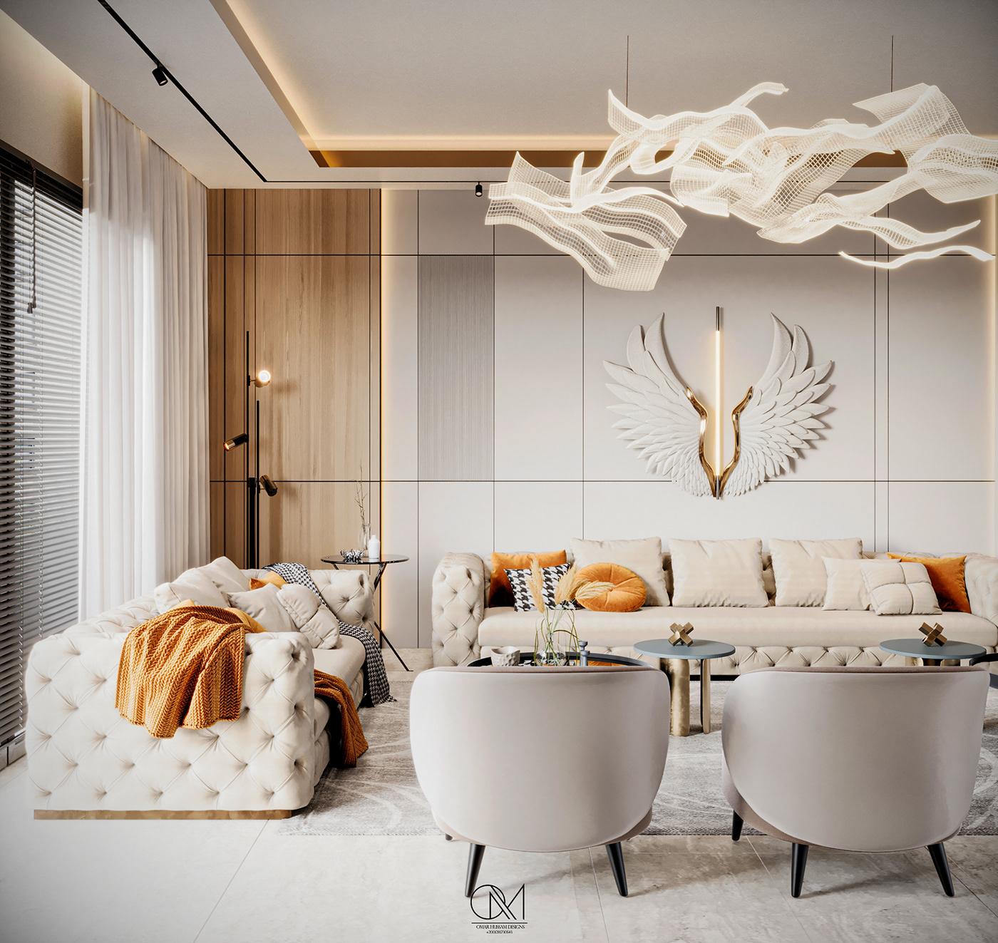 3D 3ds max architecture corona feather interior design  modern realistic Render visualization