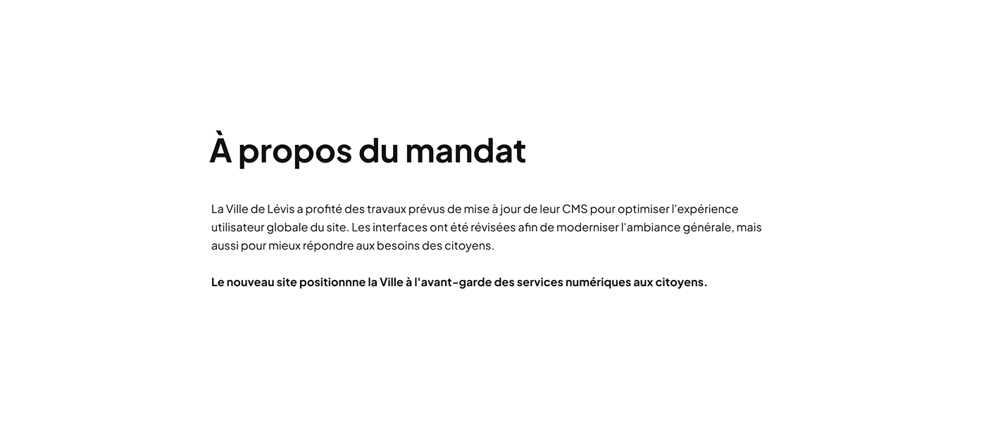 city levis municipal Quebec Responsive search engine system design TYPO3 UI