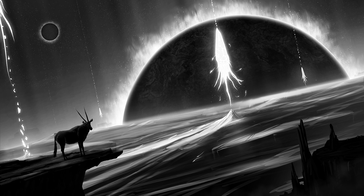 3D abstract artworks aurora black c4d illustrations Matte Painting Sci Fi White