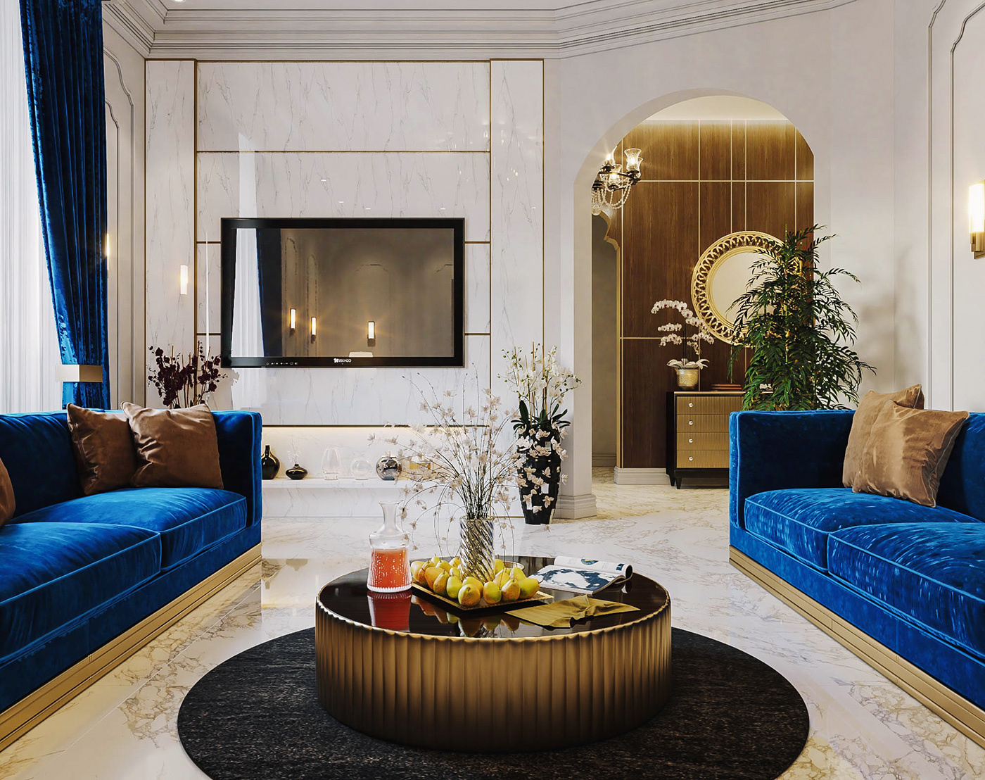 living room in qatar on Behance