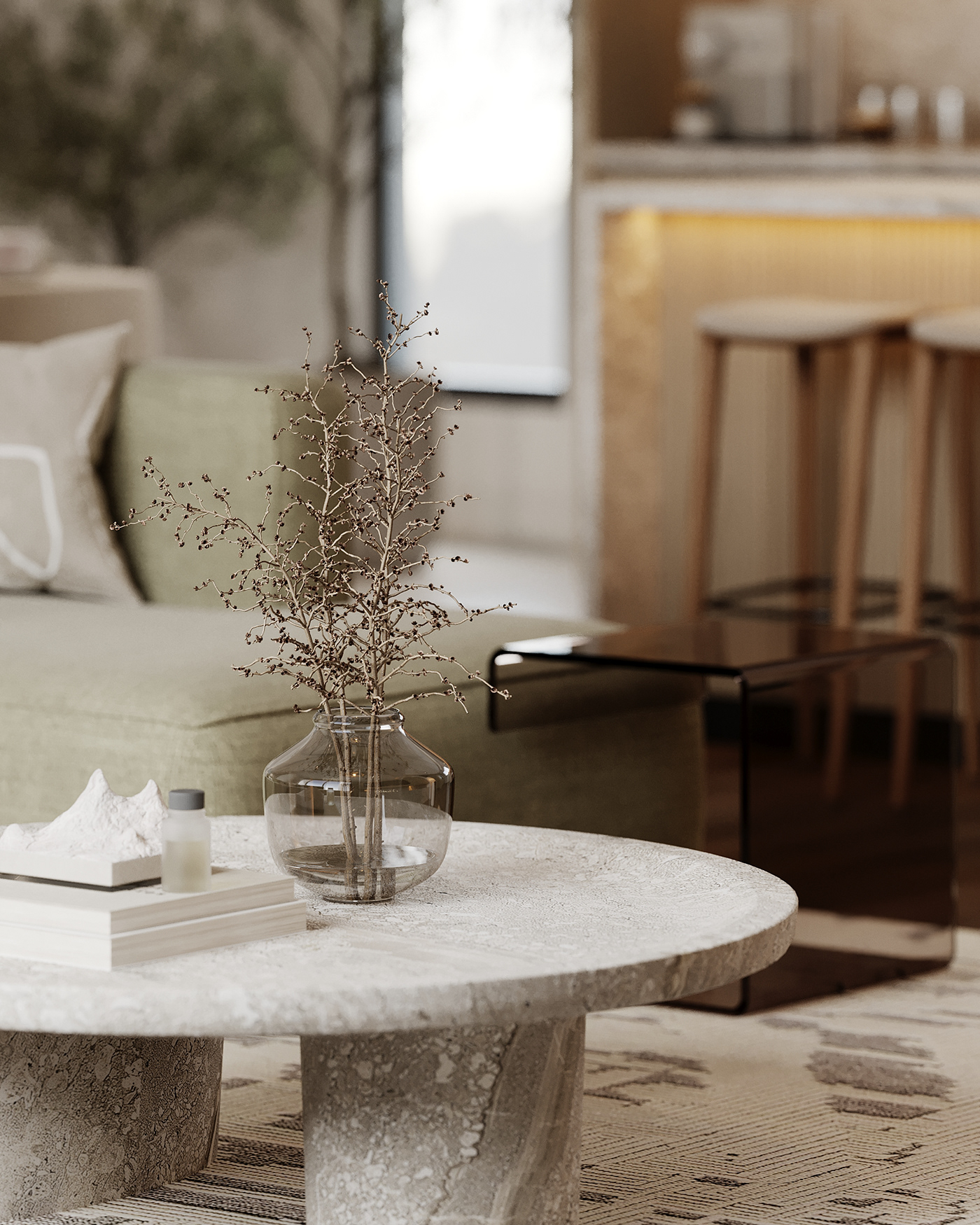 interior design  visualization architecture corona 3ds max living room kitchen dining livingroom living
