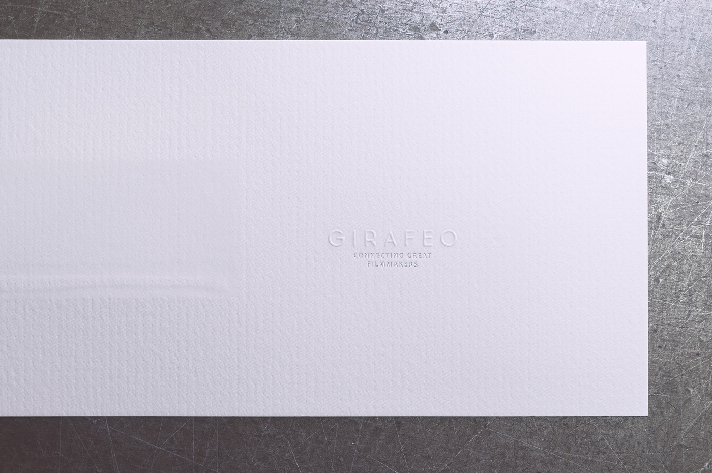 White girafe video movie Filmmaker stamp business card folder paper design pure logo seals