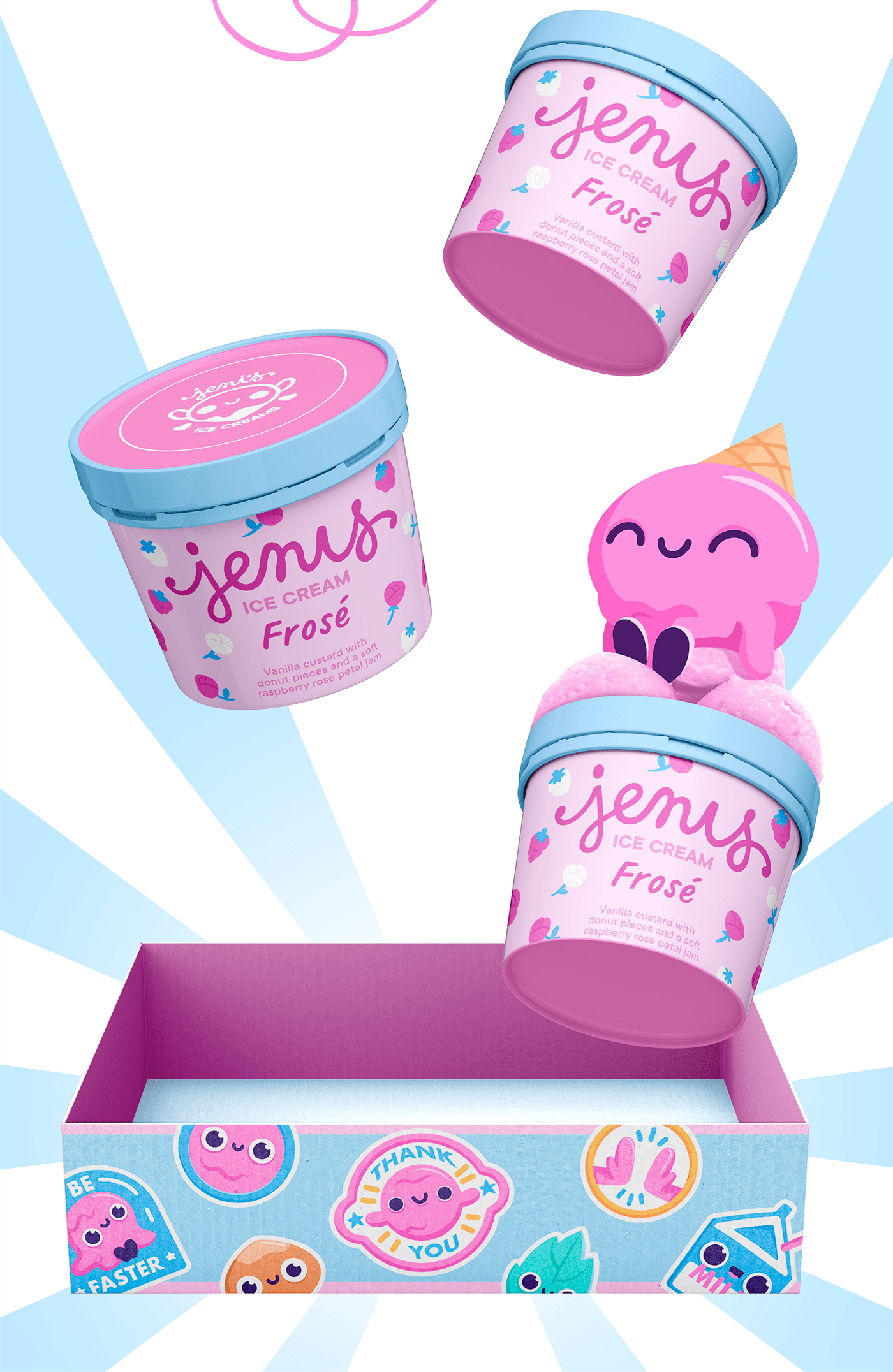 brand character brand identity graphic design  ice cream packaging design product design  brand illustration branding  illustrations Character design 
