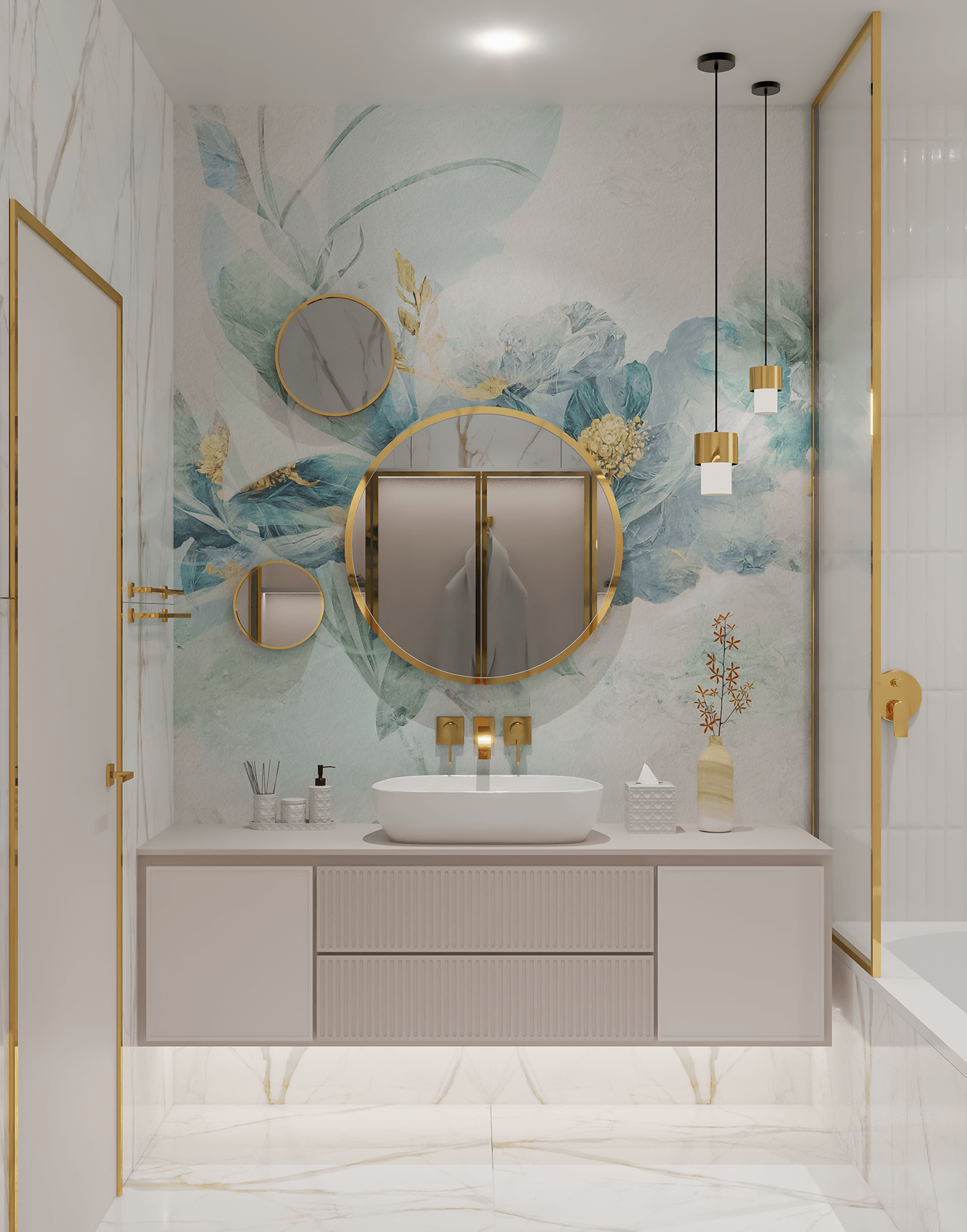 interior design  vanity bathroom 3D Rendering 3d modeling SketchUP vray