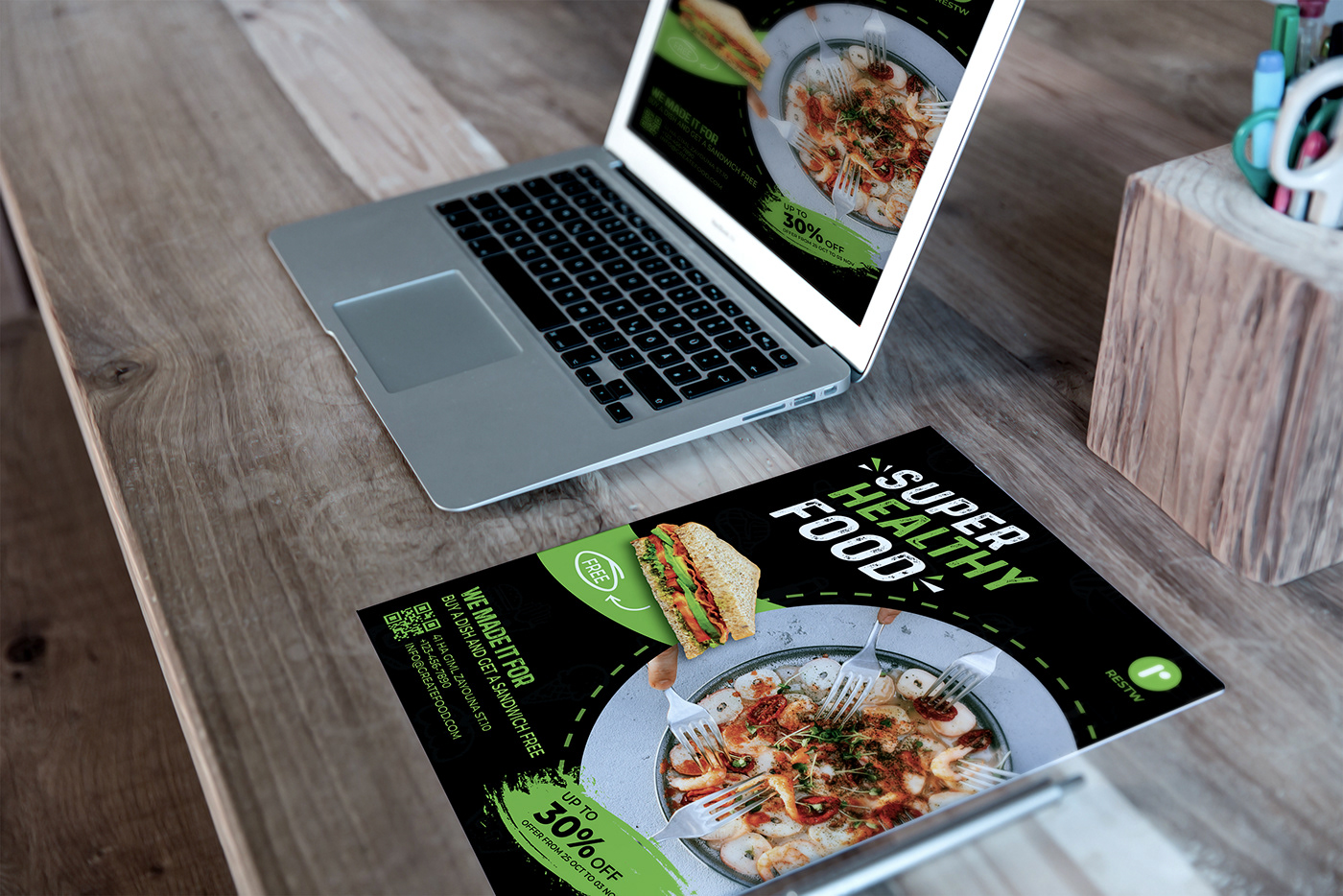 branding  business Flyer Design Food  food styling healthy healthy food flyer marketing   modern postering
