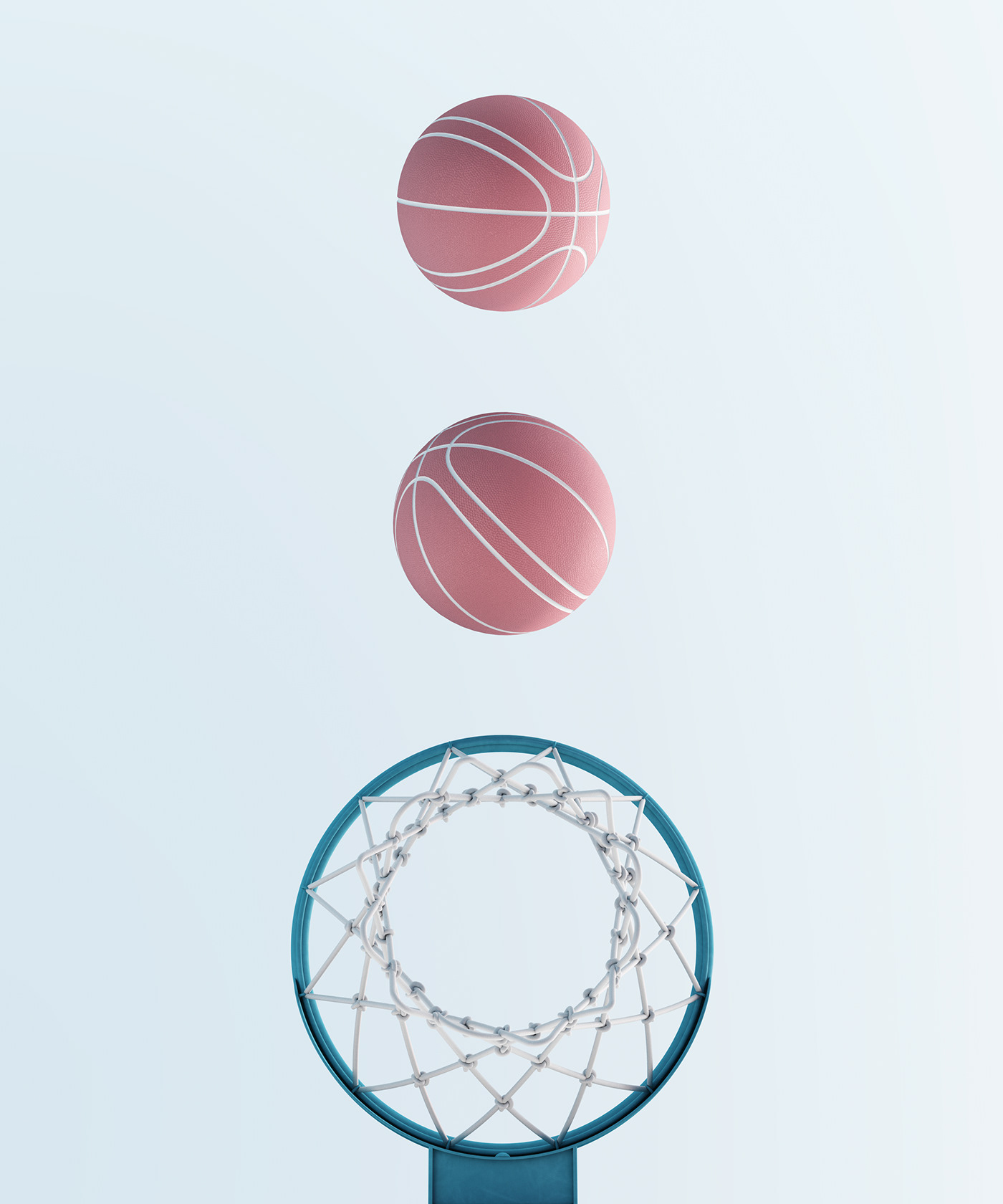 3D abstract basketball color composition dreams geometry pastel Render shapes