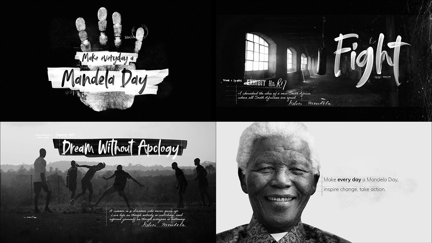 broadcast design emotion graphic design  motion graphics  Nelson Mandela promo design title sequence typography  