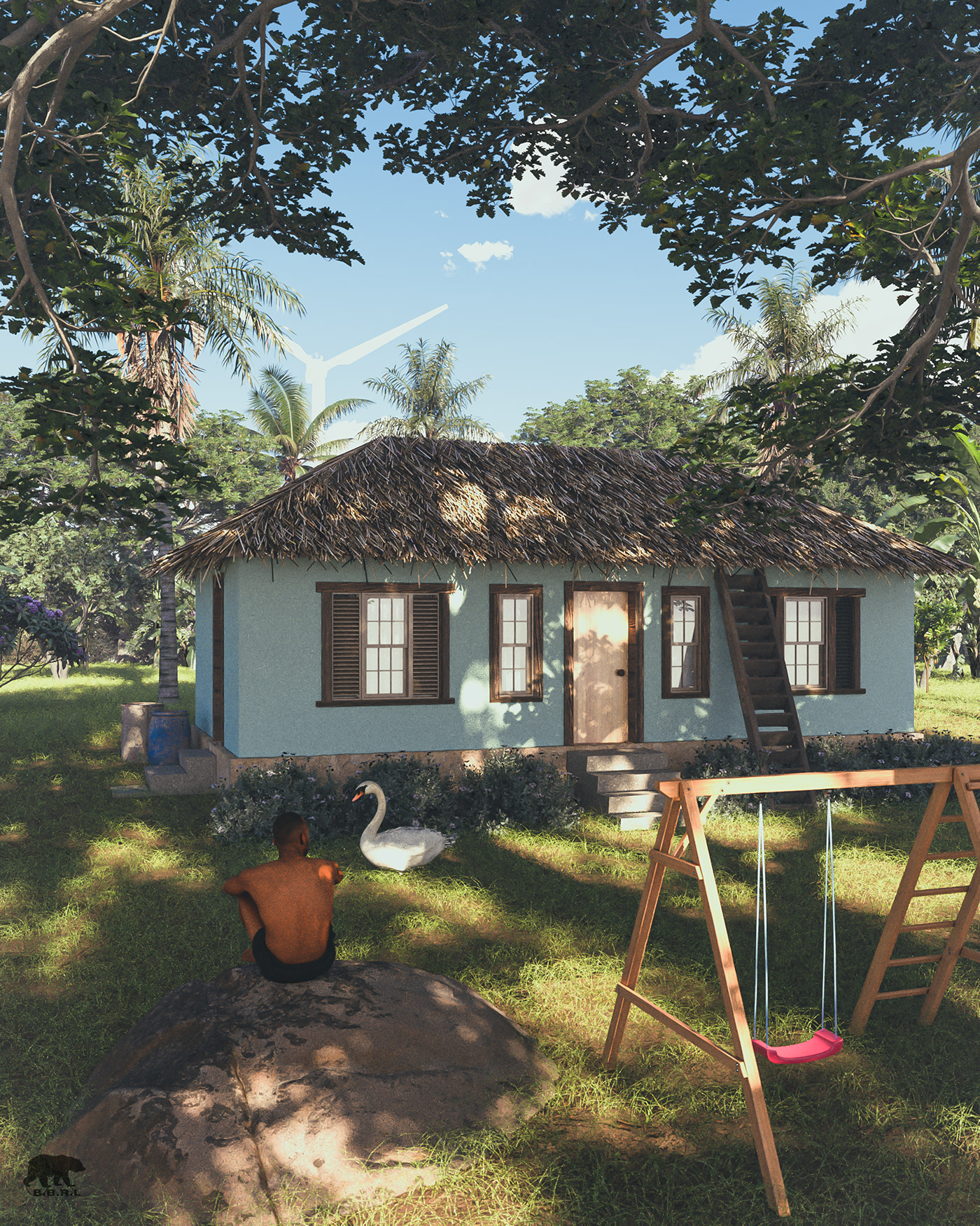 Outdoor Nature architecture visualization vray archviz 3ds max Caribbean jamaica
